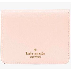 S Kate Spade Lena Small Bifold Wallet Pastel Pink Pebbled Leather KH788 NWT $179